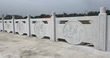 温州芝麻白河道栏杆 石材栏杆